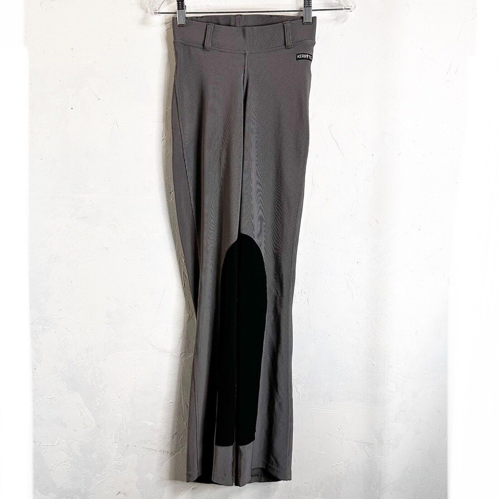 Kerrits Womens XS Microcord Extended Knee Patch Tall Bootcut Pants Gray Athletic